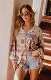 Aztec Suede Button Up-110 Long Sleeve Tops-Aztec Top, Max Retail, Tops-[option4]-[option5]-[option6]-Womens-USA-Clothing-Boutique-Shop-Online-Clothes Minded