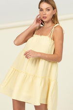 Better Days Tie-Strap Tiered Mini Dress-Casual Dresses, Contemporary-YELLOW-L-[option4]-[option5]-[option6]-Womens-USA-Clothing-Boutique-Shop-Online-Clothes Minded
