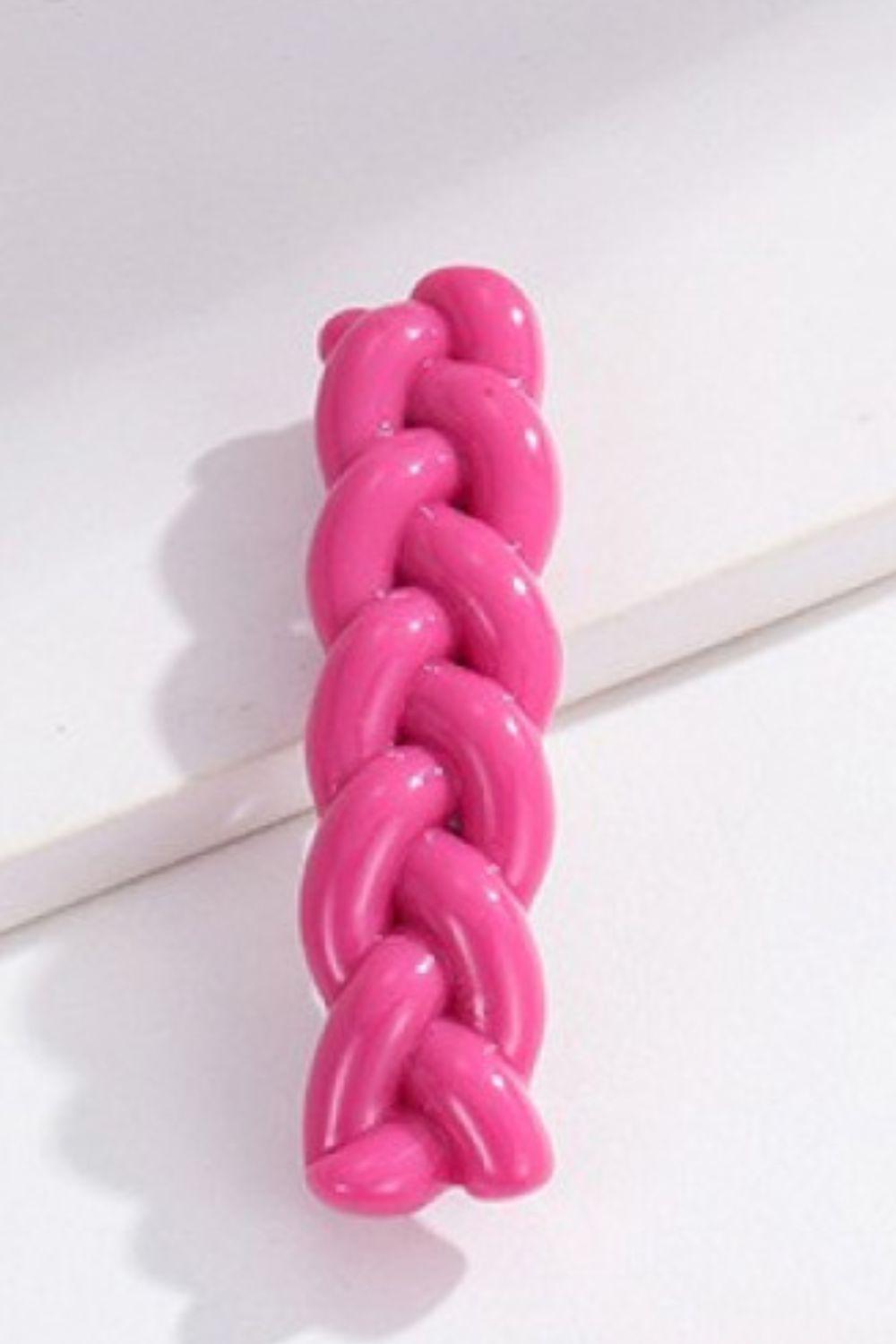 Braided Style Barrette-Apparel & Accessories-hair clip, Ken, Ship From Overseas-Hot Pink-One Size-[option4]-[option5]-[option6]-Womens-USA-Clothing-Boutique-Shop-Online-Clothes Minded