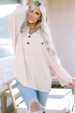 Collared Neck Half Button Long Sleeve Blouse-Ship From Overseas, SYNZ-[option4]-[option5]-[option6]-Womens-USA-Clothing-Boutique-Shop-Online-Clothes Minded