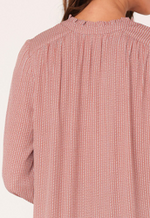 Dotted Long Sleeve Dusty Rose Top-110 Long Sleeve Tops-Boutique Top, dotted long sleeve top, Dusty Rose Top, Max Retail, sale, Sale Top, sale tops-[option4]-[option5]-[option6]-Womens-USA-Clothing-Boutique-Shop-Online-Clothes Minded