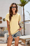 Eyelet Flutter Sleeve Short Sleeve Top-Tops-Boutique Top, Mandy, Ship From Overseas, Top, Tops-[option4]-[option5]-[option6]-Womens-USA-Clothing-Boutique-Shop-Online-Clothes Minded