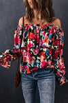 Floral Off-Shoulder Flounce Sleeve Layered Blouse-Tops-Boutique Top, Floral Top, Off Shoulder Top, Ship From Overseas, SYNZ, Top, Tops-[option4]-[option5]-[option6]-Womens-USA-Clothing-Boutique-Shop-Online-Clothes Minded