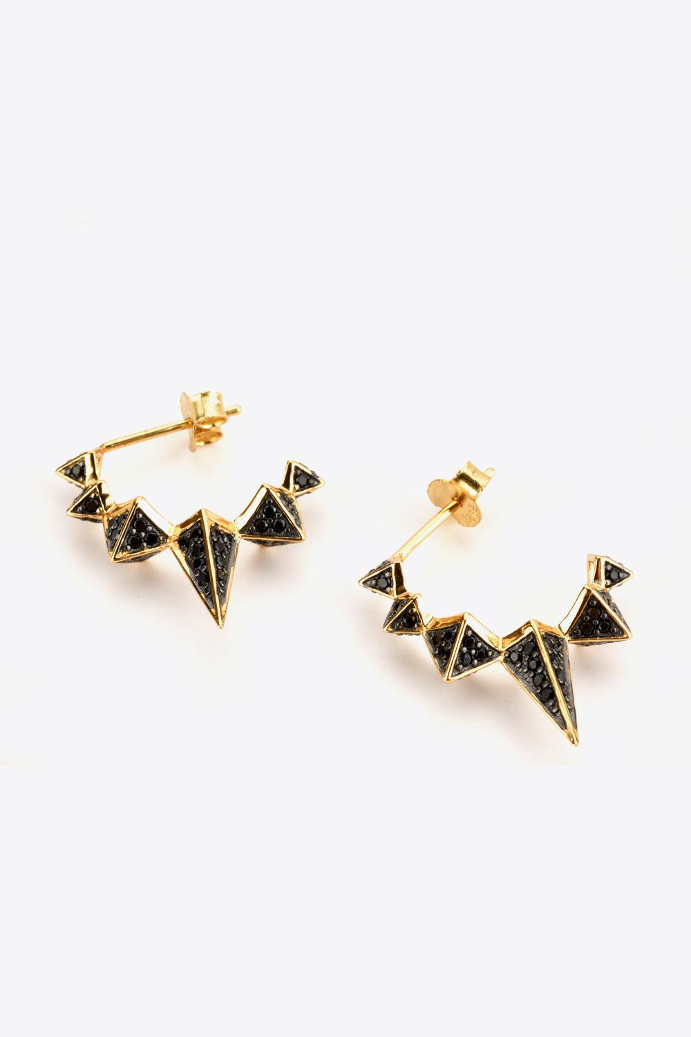 Geometric Zircon Decor 925 Sterling Silver Earrings-Dangle & Drop Earrings-Earrings, Gold Earrings, KIKICHICC, Ship From Overseas, Shipping Delay 09/29/2023 - 10/04/2023, Sparkle Earrings-Black-One Size-[option4]-[option5]-[option6]-Womens-USA-Clothing-Boutique-Shop-Online-Clothes Minded