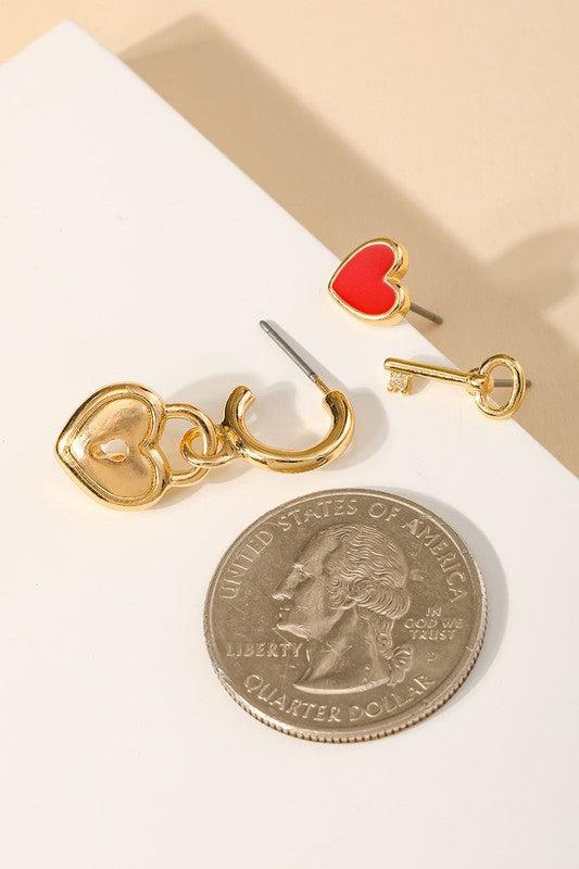 Heart Earring Set-180 Jewelry-Earring Set, Heart Earring Set, Max Retail, Triple Earring Set, v-day-Gold-[option4]-[option5]-[option6]-Womens-USA-Clothing-Boutique-Shop-Online-Clothes Minded