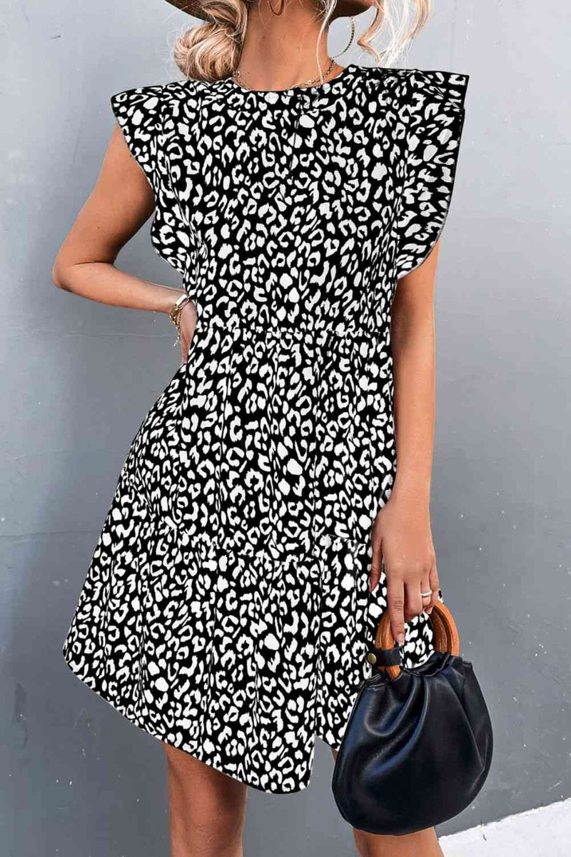 Leopard Round Neck Mini Dress-Ship From Overseas, YO-[option4]-[option5]-[option6]-Womens-USA-Clothing-Boutique-Shop-Online-Clothes Minded