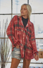 Plaid Cozy Button Up Top-110 Long Sleeve Tops-Plaid Button Up, Plaid Top, Tops-Small-Red-[option4]-[option5]-[option6]-Womens-USA-Clothing-Boutique-Shop-Online-Clothes Minded