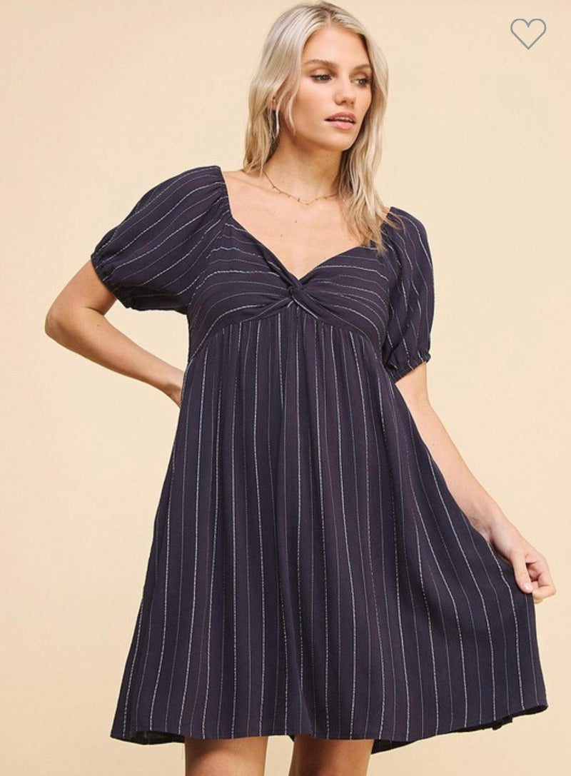 Striped Navy Babydoll Dress-150 Dresses-Babydoll Dress, Max Retail, sale, Sale Dress, Striped Navy Babydoll Dress, Striped Navy Dress-Medium-[option4]-[option5]-[option6]-Womens-USA-Clothing-Boutique-Shop-Online-Clothes Minded