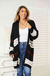 Striped Rib-Knit Drop Shoulder Open Front Cardigan-Double Take, Ship from USA-Black-S-[option4]-[option5]-[option6]-Womens-USA-Clothing-Boutique-Shop-Online-Clothes Minded