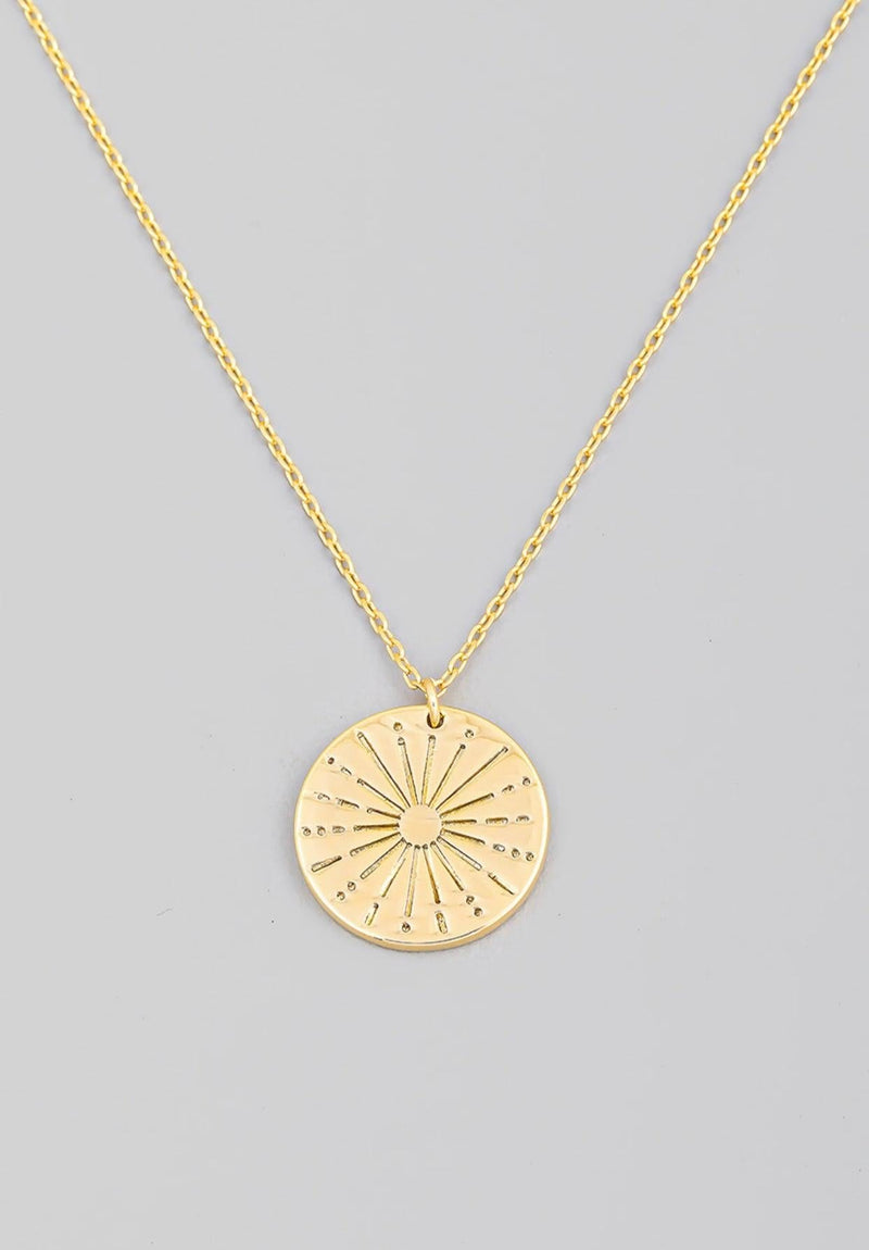 Sun Coin Necklace-180 Jewelry-Gold Sun Necklace, Max Retail, Necklace, Silver Sun Necklace, Sun Coin Necklace-[option4]-[option5]-[option6]-Womens-USA-Clothing-Boutique-Shop-Online-Clothes Minded