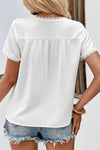 Textured Lace Trim Tee Shirt-Hundredth, Ship From Overseas-[option4]-[option5]-[option6]-Womens-USA-Clothing-Boutique-Shop-Online-Clothes Minded