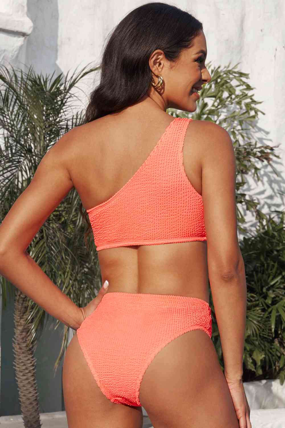 Textured One-Shoulder Bikini Set-Ship From Overseas, Shipping delay February 7 - February 16, SYNZ-Sherbet-S-[option4]-[option5]-[option6]-Womens-USA-Clothing-Boutique-Shop-Online-Clothes Minded