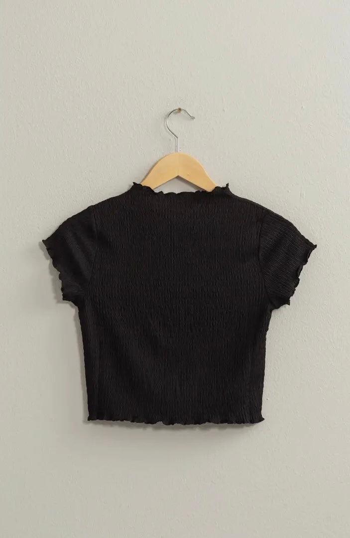 Textured Short Sleeve Crop Top-100 Short Sleeve Tops-Crop Top, Short Sleeve Top, Textured Short Sleeve Top-[option4]-[option5]-[option6]-Womens-USA-Clothing-Boutique-Shop-Online-Clothes Minded