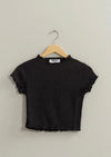 Textured Short Sleeve Crop Top-100 Short Sleeve Tops-Crop Top, Short Sleeve Top, Textured Short Sleeve Top-[option4]-[option5]-[option6]-Womens-USA-Clothing-Boutique-Shop-Online-Clothes Minded
