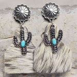 Turquoise Decor Cactus Alloy Earrings-Dangle & Drop Earrings-H.Y@F.J, Ship From Overseas-Style F-One Size-[option4]-[option5]-[option6]-Womens-USA-Clothing-Boutique-Shop-Online-Clothes Minded