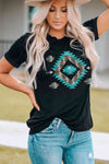 Western Printed Crewneck Graphic Tee-Ship From Overseas, SYNZ-Black-S-[option4]-[option5]-[option6]-Womens-USA-Clothing-Boutique-Shop-Online-Clothes Minded