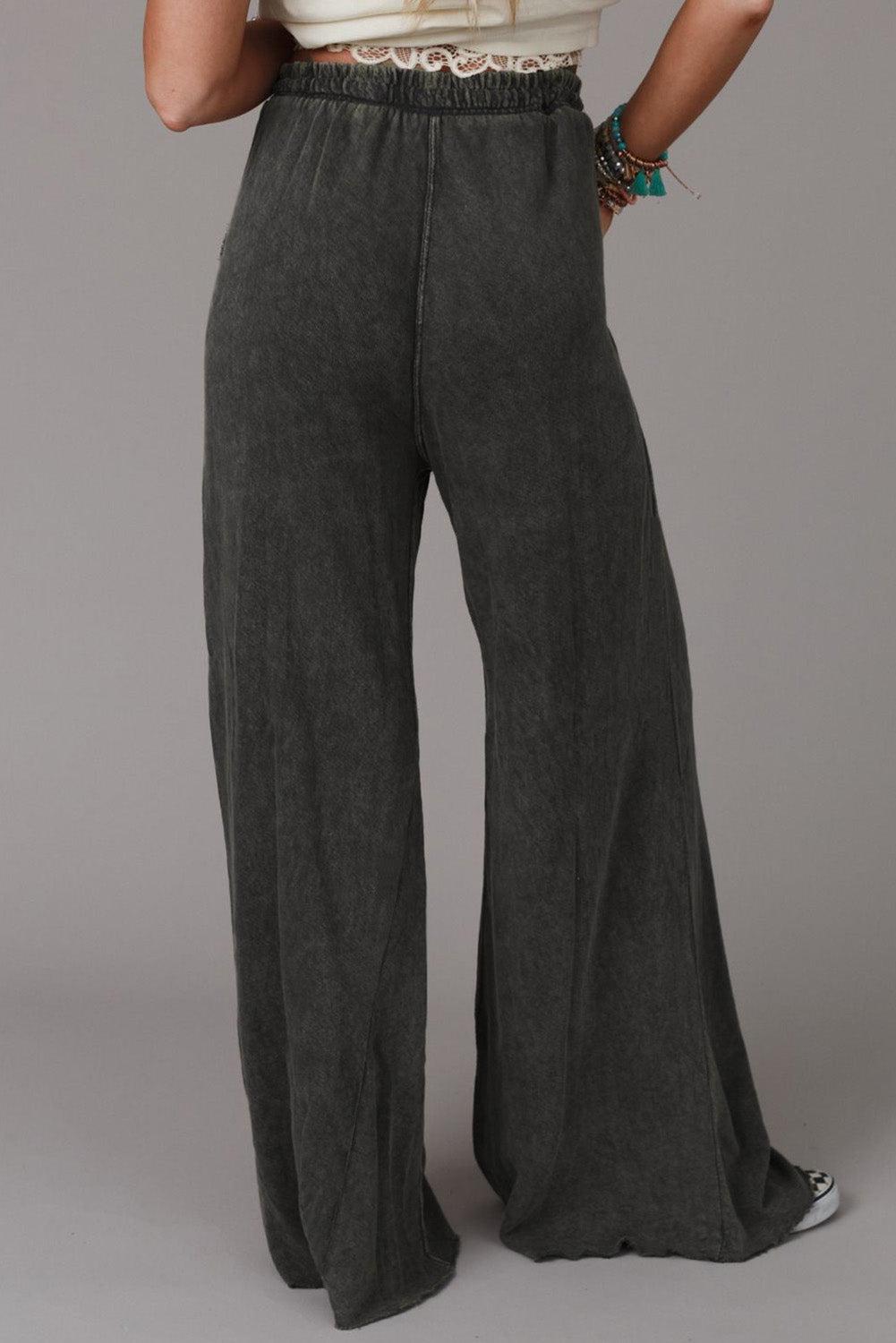 Wide Leg Pocketed Pants-Bottoms-Bottoms, Ship From Overseas, SYNZ-Charcoal-S-[option4]-[option5]-[option6]-Womens-USA-Clothing-Boutique-Shop-Online-Clothes Minded