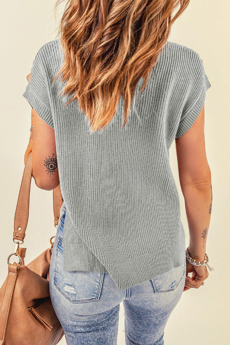 WBS Cable-Knit Side Slit Sweater Vest-[option4]-[option5]-[option6]-Womens-USA-Clothing-Boutique-Shop-Online-Clothes Minded