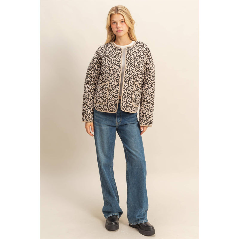 Leopard Quilted Puffer Jacket