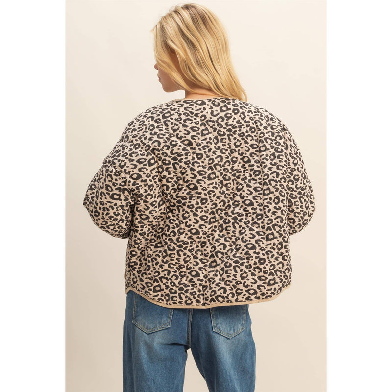 Leopard Quilted Puffer Jacket