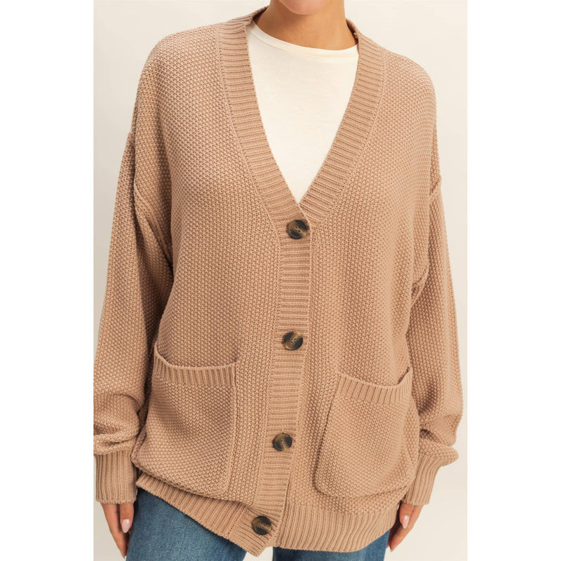 Button-Front Oversized Cardigan