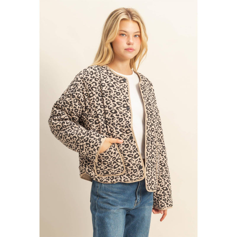 Leopard Quilted Puffer Jacket
