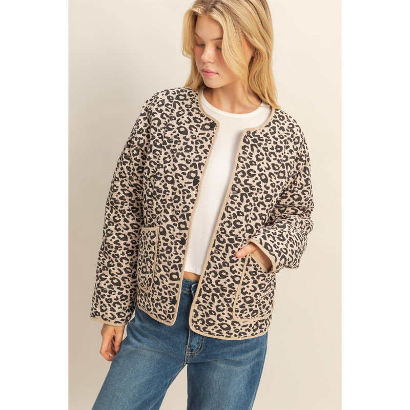 Leopard Quilted Puffer Jacket