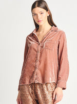 Barely Pink Velvet Button Up-110 Long Sleeve Tops-Boutique Top, Max Retail, Pink Velvet Button Up, sale, Sale Top, sale tops, Top, Tops, Velvet Button Up Top, Velvet Top-[option4]-[option5]-[option6]-Womens-USA-Clothing-Boutique-Shop-Online-Clothes Minded