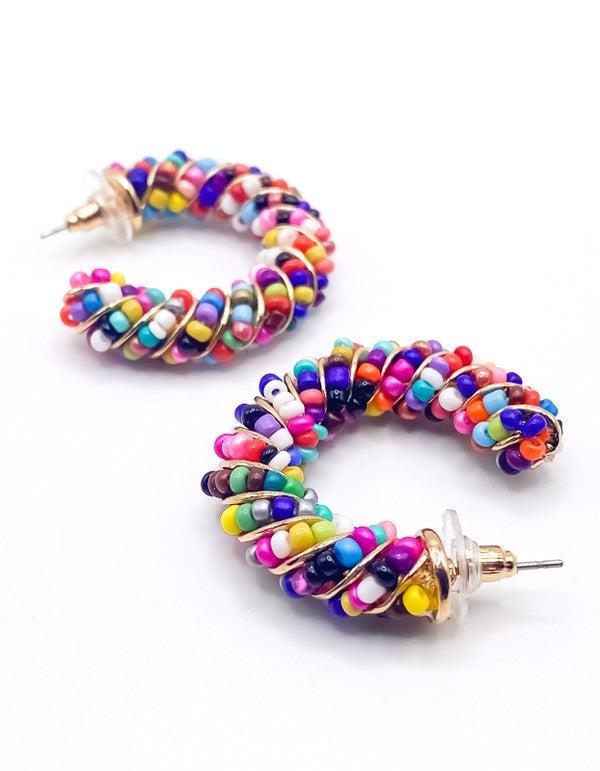 Beaded Statement Hoops-180 Jewelry-Beaded Hoops, Beaded Statement Hoops, Bold Beaded Hoops, Earrings, Hoop Earrings, Hoops, twisted hoops-[option4]-[option5]-[option6]-Womens-USA-Clothing-Boutique-Shop-Online-Clothes Minded