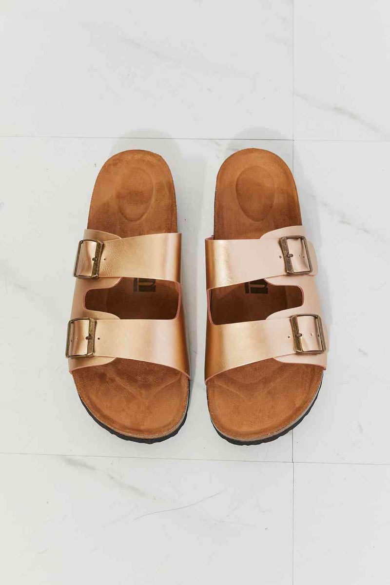 Best Life Double-Banded Slide Sandal in Gold-Melody, Ship from USA-[option4]-[option5]-[option6]-Womens-USA-Clothing-Boutique-Shop-Online-Clothes Minded