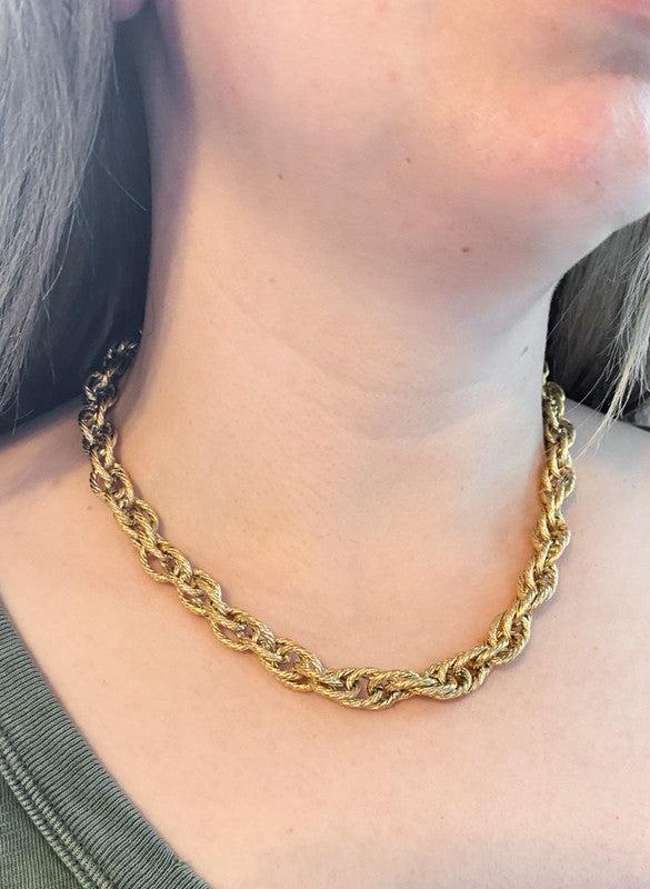 Braided Chain Necklace-180 Jewelry-Braided Chain Necklace, Chain Necklace, Gold Braided Chain Necklace, Gold Chain Necklace-[option4]-[option5]-[option6]-Womens-USA-Clothing-Boutique-Shop-Online-Clothes Minded