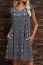 Butterfly Sleeve Round Neck Dress-Dress-Boutique Dress, Dress, Putica, Ship From Overseas, Shipping Delay 09/29/2023 - 10/04/2023-[option4]-[option5]-[option6]-Womens-USA-Clothing-Boutique-Shop-Online-Clothes Minded