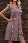 Butterfly Sleeve Round Neck Dress-Dress-Boutique Dress, Dress, Putica, Ship From Overseas, Shipping Delay 09/29/2023 - 10/04/2023-Mauve-S-[option4]-[option5]-[option6]-Womens-USA-Clothing-Boutique-Shop-Online-Clothes Minded
