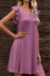 Butterfly Sleeve Round Neck Dress-Dress-Boutique Dress, Dress, Putica, Ship From Overseas, Shipping Delay 09/29/2023 - 10/04/2023-Purple-S-[option4]-[option5]-[option6]-Womens-USA-Clothing-Boutique-Shop-Online-Clothes Minded