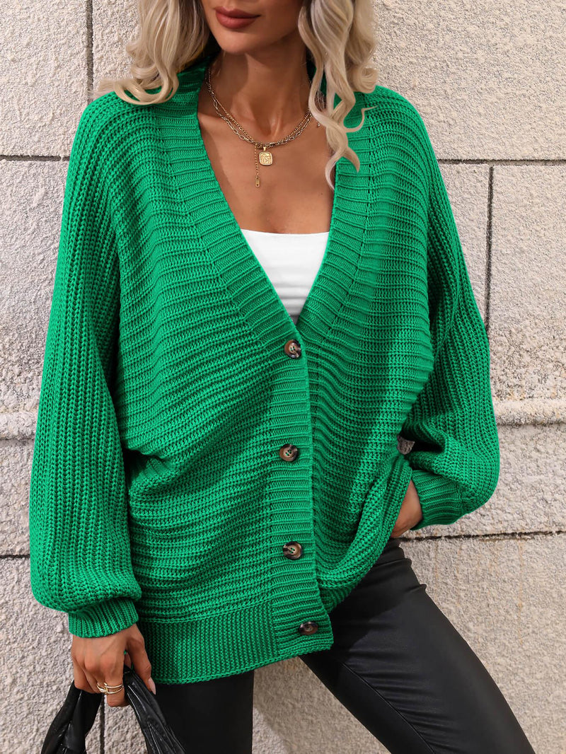 Button Down Horizontal-Ribbing Longline Cardigan-Cardigans-Black Cardigan, Black Cardigan Sweater, Bright Cardigan, Cardigan, Cardigan Sweater, Cardigans, Double Take, Ship From Overseas-Green-S-[option4]-[option5]-[option6]-Womens-USA-Clothing-Boutique-Shop-Online-Clothes Minded