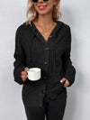 Button-Down Long Sleeve Hooded Sweater-Cardigans-Drizzle, Hooded Cardigan, Ship From Overseas-Black-S-[option4]-[option5]-[option6]-Womens-USA-Clothing-Boutique-Shop-Online-Clothes Minded