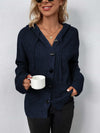 Button-Down Long Sleeve Hooded Sweater-Cardigans-Drizzle, Hooded Cardigan, Ship From Overseas-Navy-S-[option4]-[option5]-[option6]-Womens-USA-Clothing-Boutique-Shop-Online-Clothes Minded