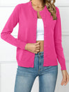 Button Down Round Neck Cardigan-Cardigans-Putica, Ship From Overseas, Shipping Delay 09/29/2023 - 10/04/2023-Fuchsia Pink-S-[option4]-[option5]-[option6]-Womens-USA-Clothing-Boutique-Shop-Online-Clothes Minded