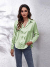 Button Up Collared Neck Long Sleeve Shirt-B&S, Ship From Overseas-Light Green-S-[option4]-[option5]-[option6]-Womens-USA-Clothing-Boutique-Shop-Online-Clothes Minded