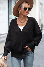 Button-Up Dropped Shoulder Cardigan-Cardigans-M&Y, Ship From Overseas-Black-S-[option4]-[option5]-[option6]-Womens-USA-Clothing-Boutique-Shop-Online-Clothes Minded