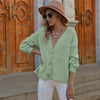 Button Up V-Neck Long Sleeve Cardigan-Romantichut, Ship From Overseas, Shipping delay February 2 - February 17-[option4]-[option5]-[option6]-Womens-USA-Clothing-Boutique-Shop-Online-Clothes Minded