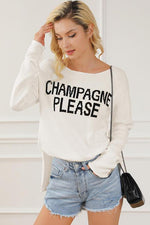 CHAMPAGNE PLEASE Long Sleeve Slit Sweater-Ship From Overseas, SYNZ-[option4]-[option5]-[option6]-Womens-USA-Clothing-Boutique-Shop-Online-Clothes Minded