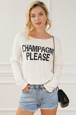 CHAMPAGNE PLEASE Long Sleeve Slit Sweater-Ship From Overseas, SYNZ-White-S-[option4]-[option5]-[option6]-Womens-USA-Clothing-Boutique-Shop-Online-Clothes Minded