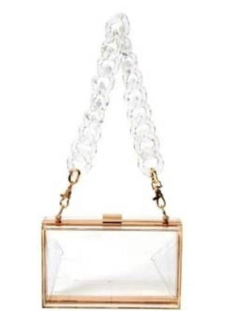 Clearly Chained Bag - Gold and Black