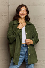 Collared Dropped Shoulder Button-Down Jacket-Jackets-Button Down Jacket, Fall Jacket, Jacket, Jackets & Blazers, Ninexis, Ship From Overseas, Shipping Delay 09/29/2023 - 10/02/2023-Army Green-S-[option4]-[option5]-[option6]-Womens-USA-Clothing-Boutique-Shop-Online-Clothes Minded