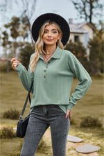 Collared Neck Long Sleeve Blouse-Tops-Black Top, Boutique Top, Long Sleeve Black Top, Long Sleeve Top, Ship From Overseas, Shipping Delay 09/29/2023 - 10/02/2023, Top, Tops, X&D-[option4]-[option5]-[option6]-Womens-USA-Clothing-Boutique-Shop-Online-Clothes Minded