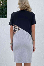 Color Block Leopard Tee Dress-Hundredth, Ship From Overseas-[option4]-[option5]-[option6]-Womens-USA-Clothing-Boutique-Shop-Online-Clothes Minded