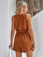 Contrast Belted Sleeveless Romper with Pockets-Romper--[option4]-[option5]-[option6]-Womens-USA-Clothing-Boutique-Shop-Online-Clothes Minded