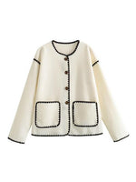 Contrast Button Up Jacket with Pockets-Cardigans-K&BZ, Ship From Overseas-Ivory-XS-[option4]-[option5]-[option6]-Womens-USA-Clothing-Boutique-Shop-Online-Clothes Minded
