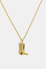 Cowboy Boot Pendant Stainless Steel Necklace-Necklace-Cowboy Boot Necklace, H&S, Ship From Overseas, Shipping Delay 09/29/2023 - 10/04/2023-Gold-One Size-[option4]-[option5]-[option6]-Womens-USA-Clothing-Boutique-Shop-Online-Clothes Minded